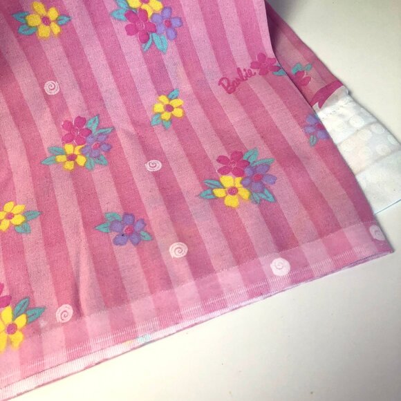 Vintage 90s Barbie Bedsheets Twin Set (Flat + Fitted) 1997 Sweet Dreams Ribbons - Picture 15 of 15